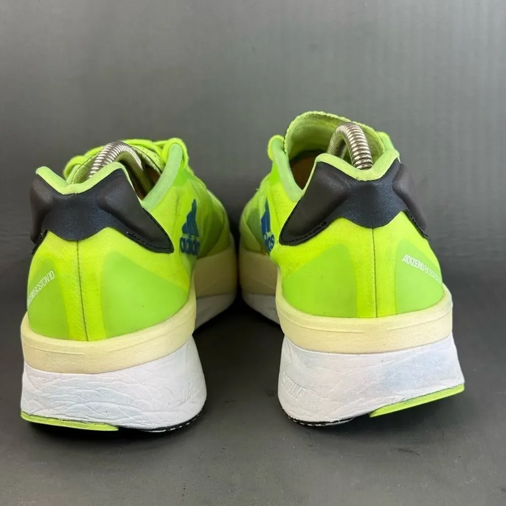 adidas Adizero Boston 10 Signal Green Sonic Ink athletic sneaker shoes men's 10